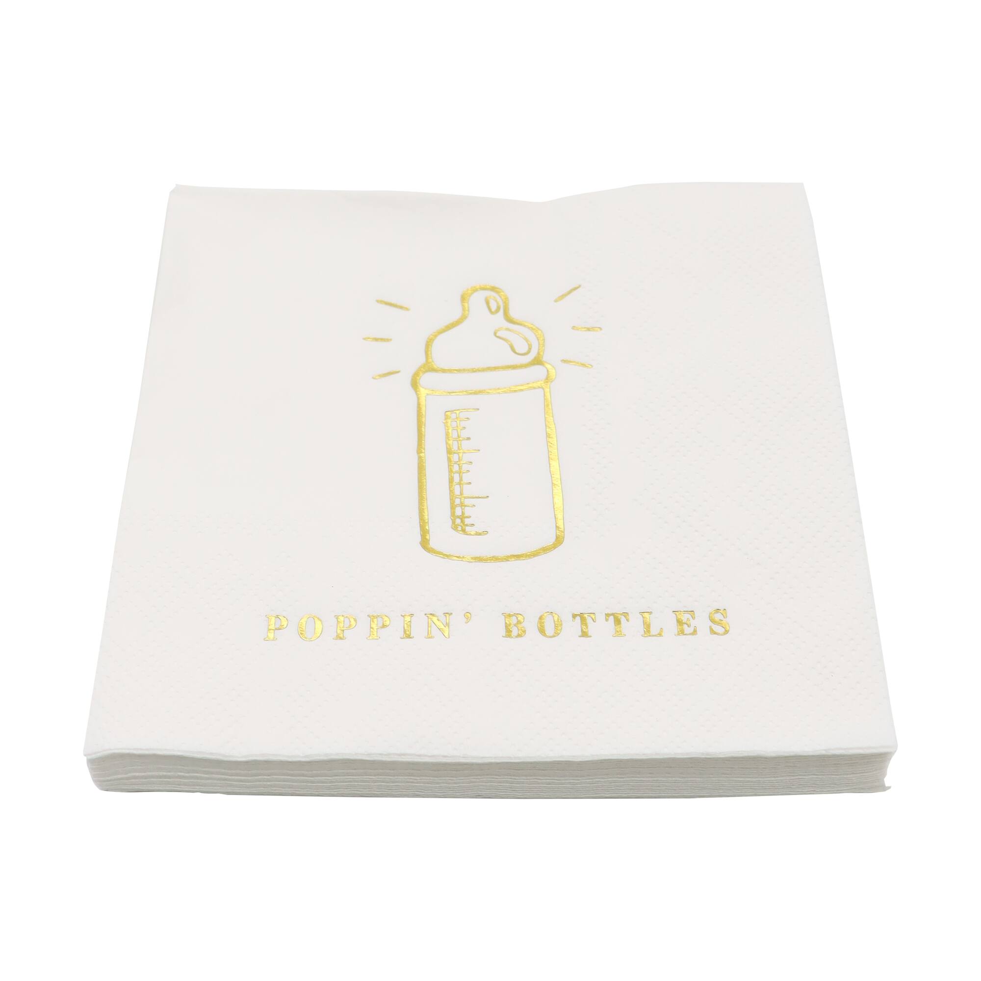 Gold Baby Bottle Beverage Napkins, 20ct. by Celebrate It™
